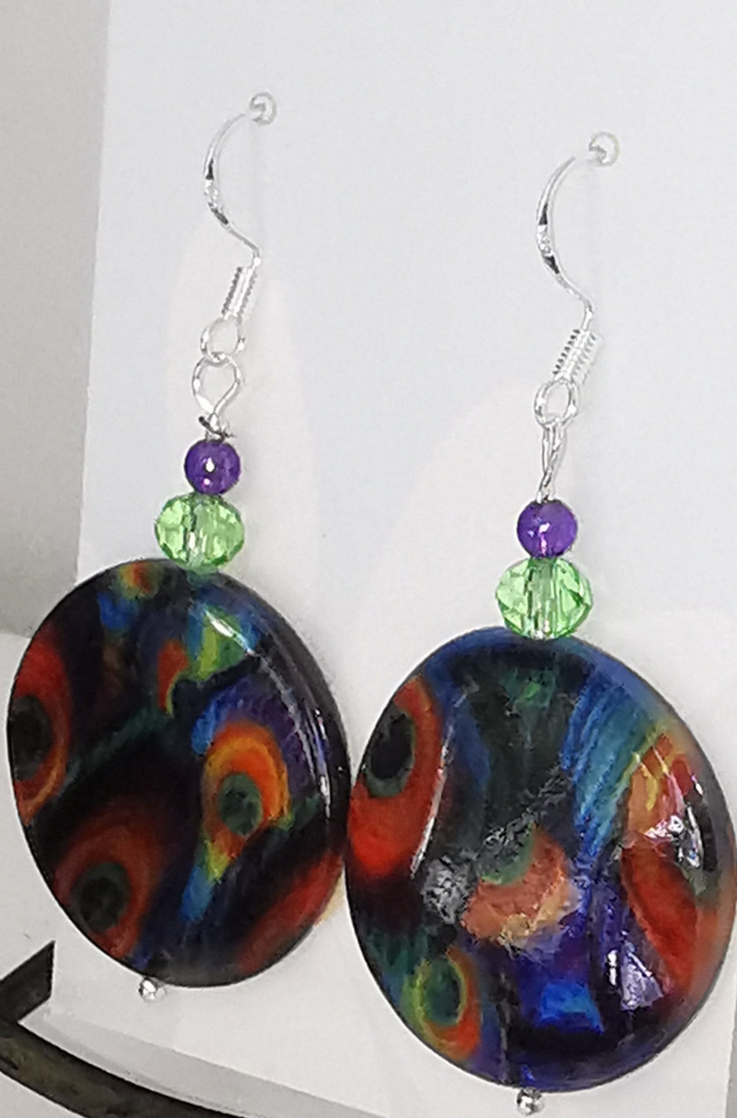 Big Peacock Dangle Earrings on SS925