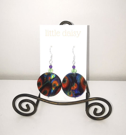 Big Peacock Dangle Earrings on SS925