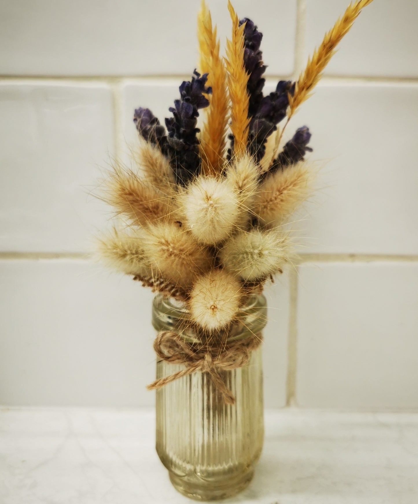 Mini combo Homegrown lavender, bunnytails and grasses in jar PICKUP ONLY