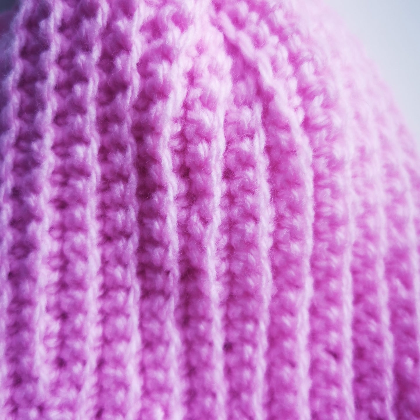 Handmade crochet soft pink adult beanie