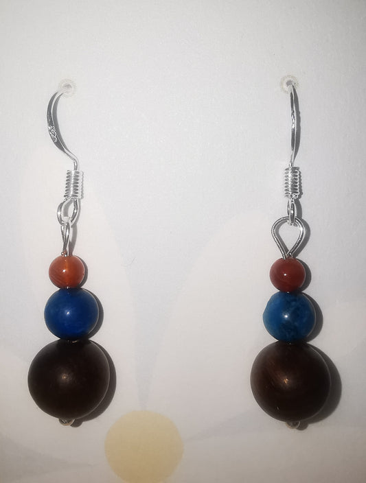 Mixed Gemstone Dangle Earrings SS925