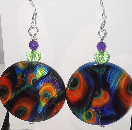 Big Peacock Dangle Earrings on SS925