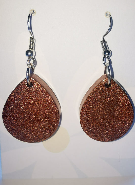 Bronzey Sparkle Drop Earrings