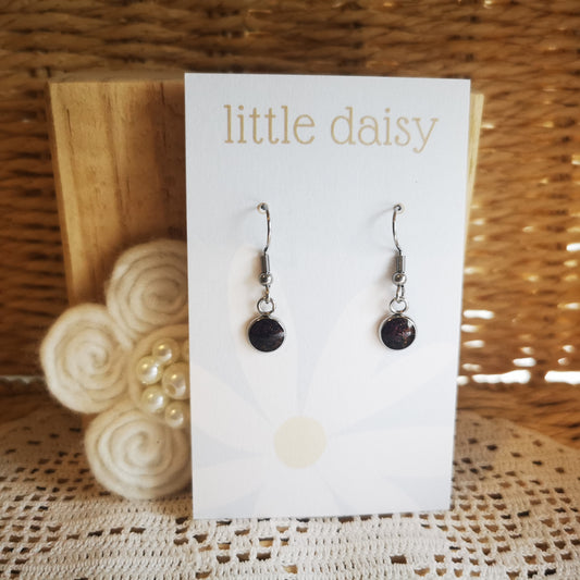 Chocolate Bezel Drop Earrings