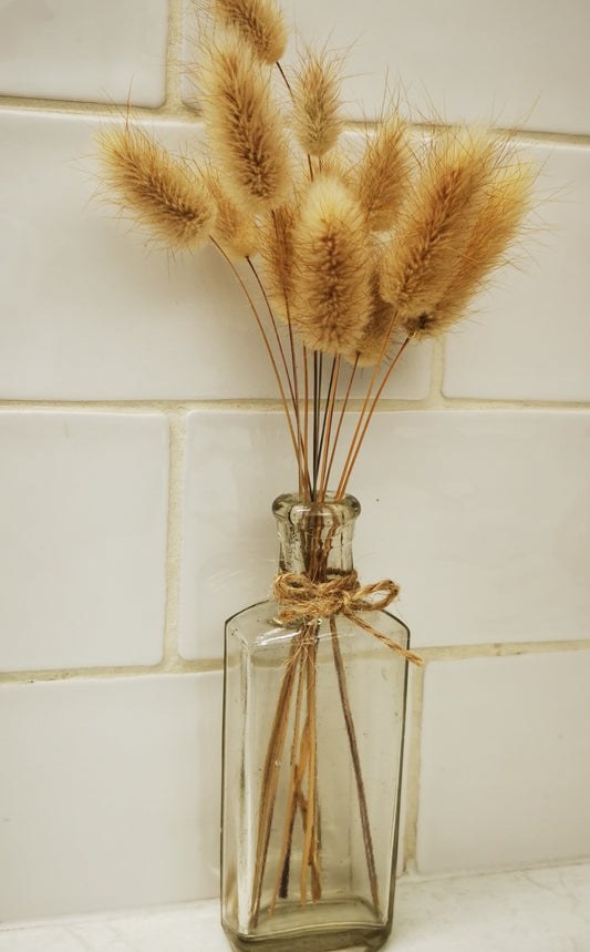 Homegrown Clear Glass Bottle of Bunny Tails PICKUP ONLY