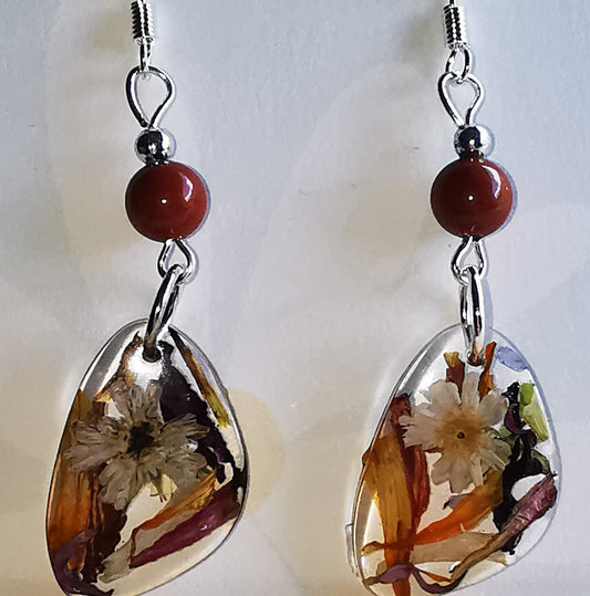 Dahlia and Daisy Drop Earrings