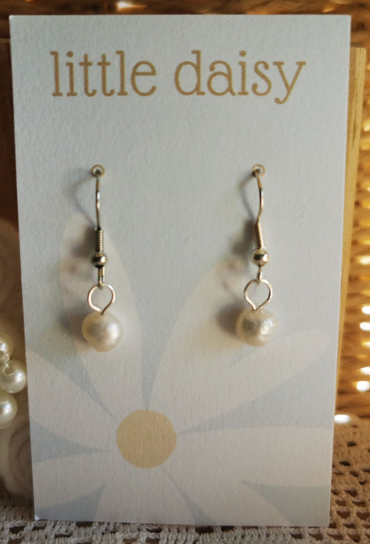 Freshwater Single Pearl Drop Earrings