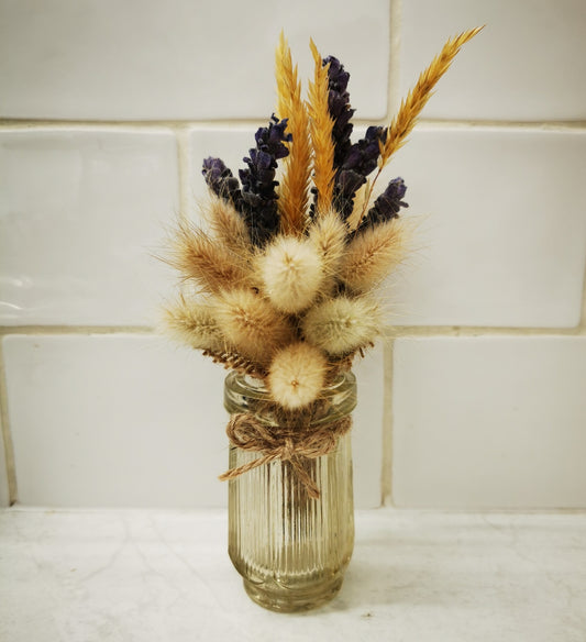Mini combo Homegrown lavender, bunnytails and grasses in jar PICKUP ONLY