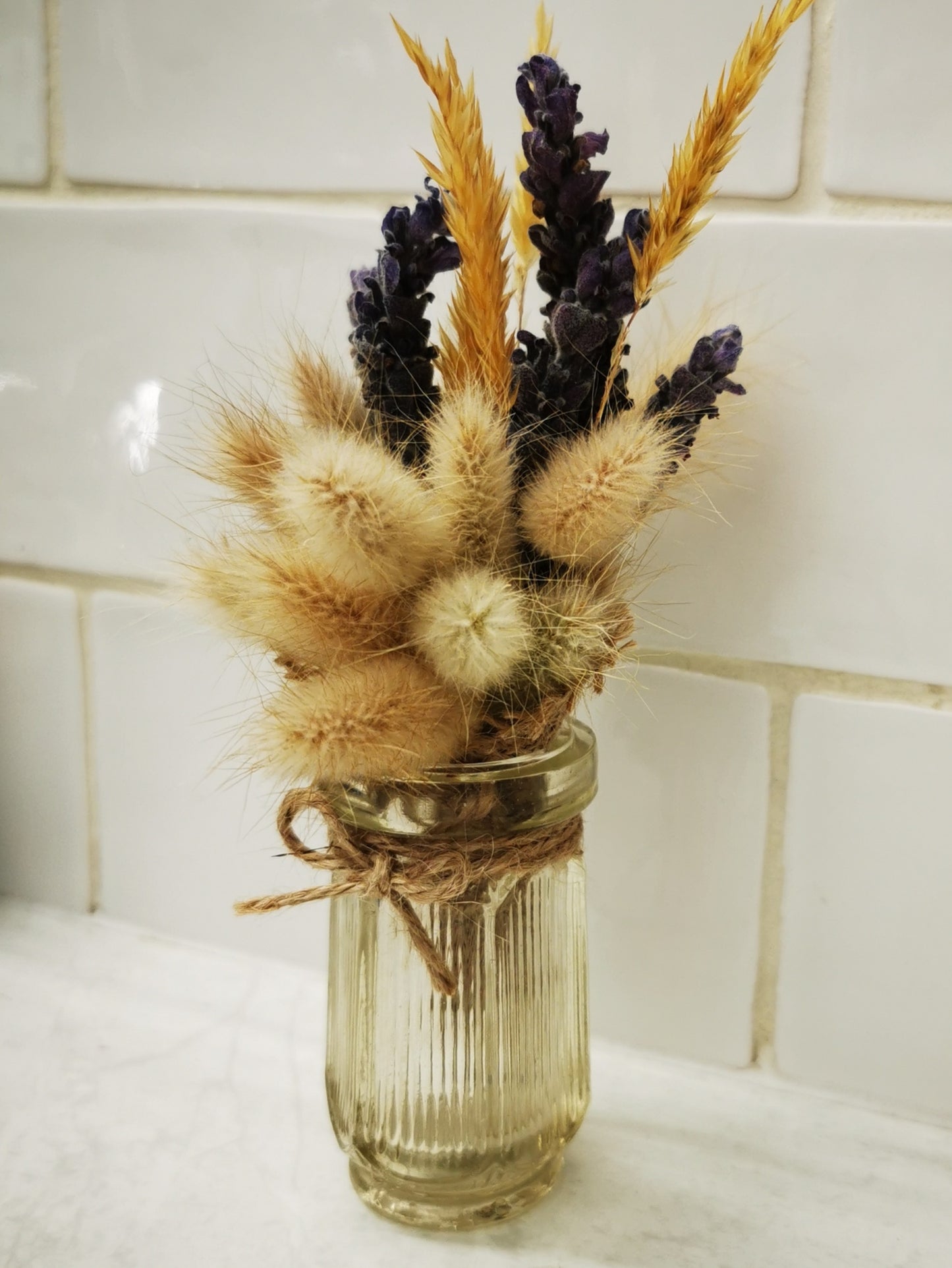 Mini combo Homegrown lavender, bunnytails and grasses in jar PICKUP ONLY