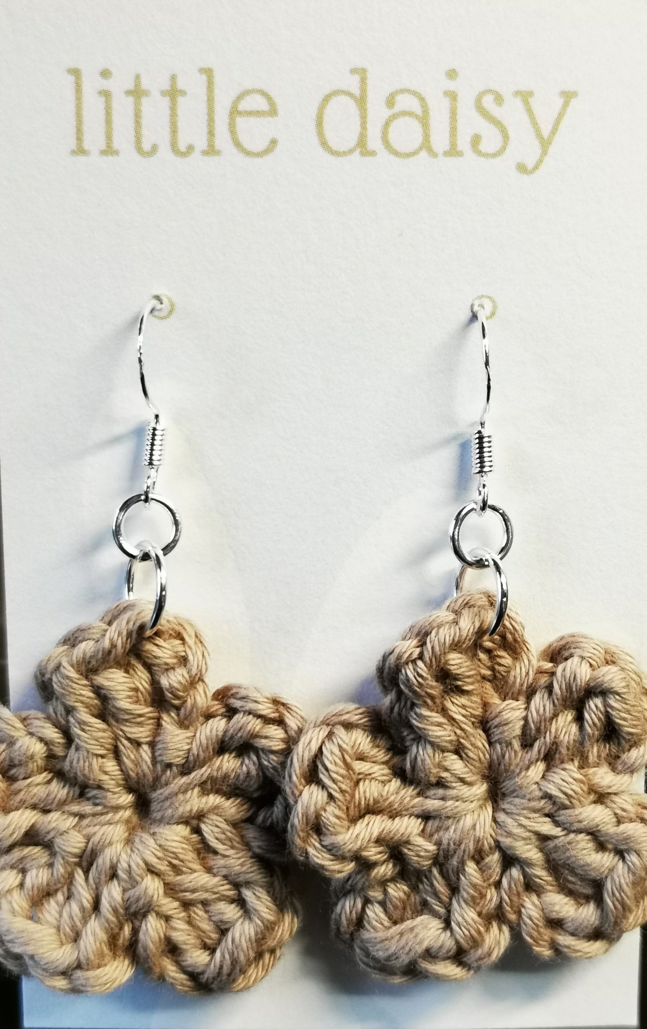 Crochet Flower Dangle Earrings