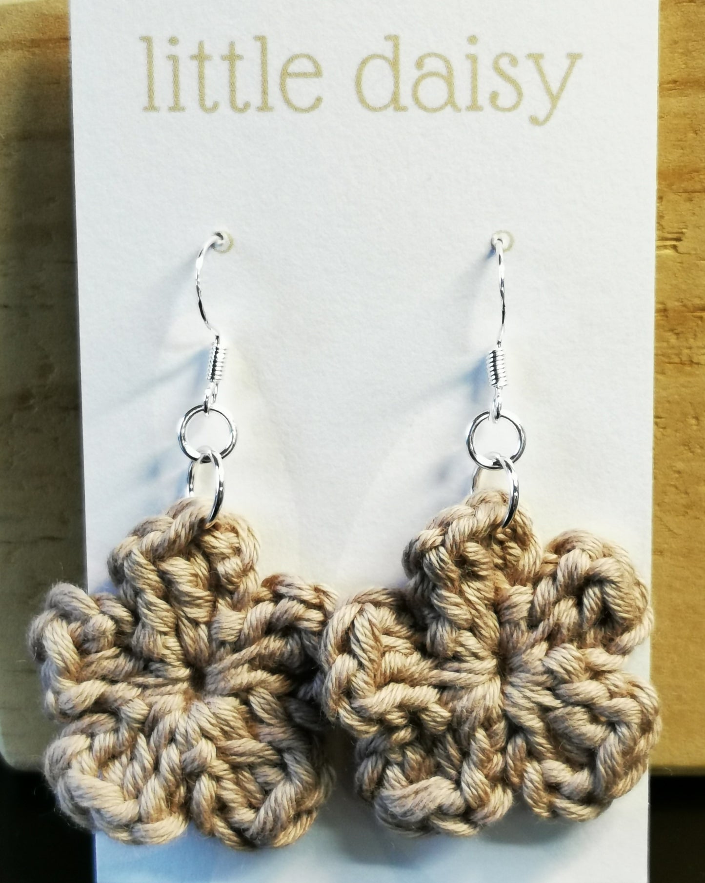 Crochet Flower Dangle Earrings