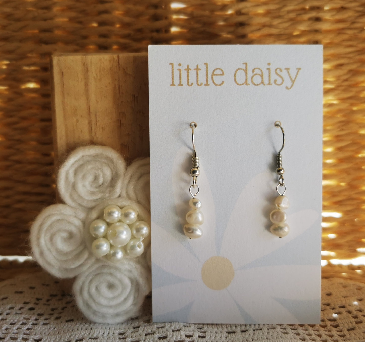 Freshwater Pearl Tri-Drop Earring