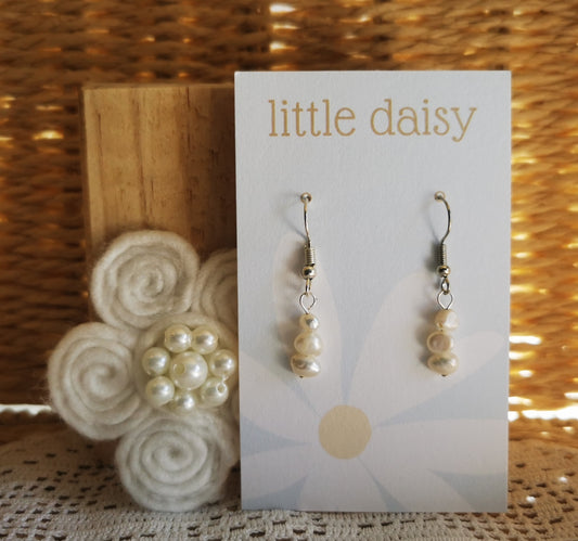 Freshwater Pearl Tri-Drop Earring