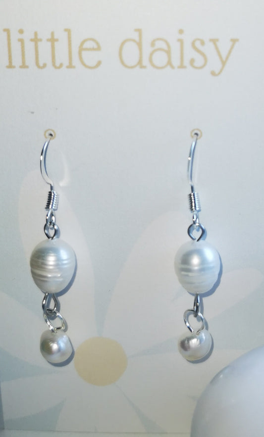 Beautiful Freshwater Potato Pearl Drop Earrings