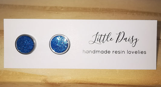 Happy Blue Bezel Earrings