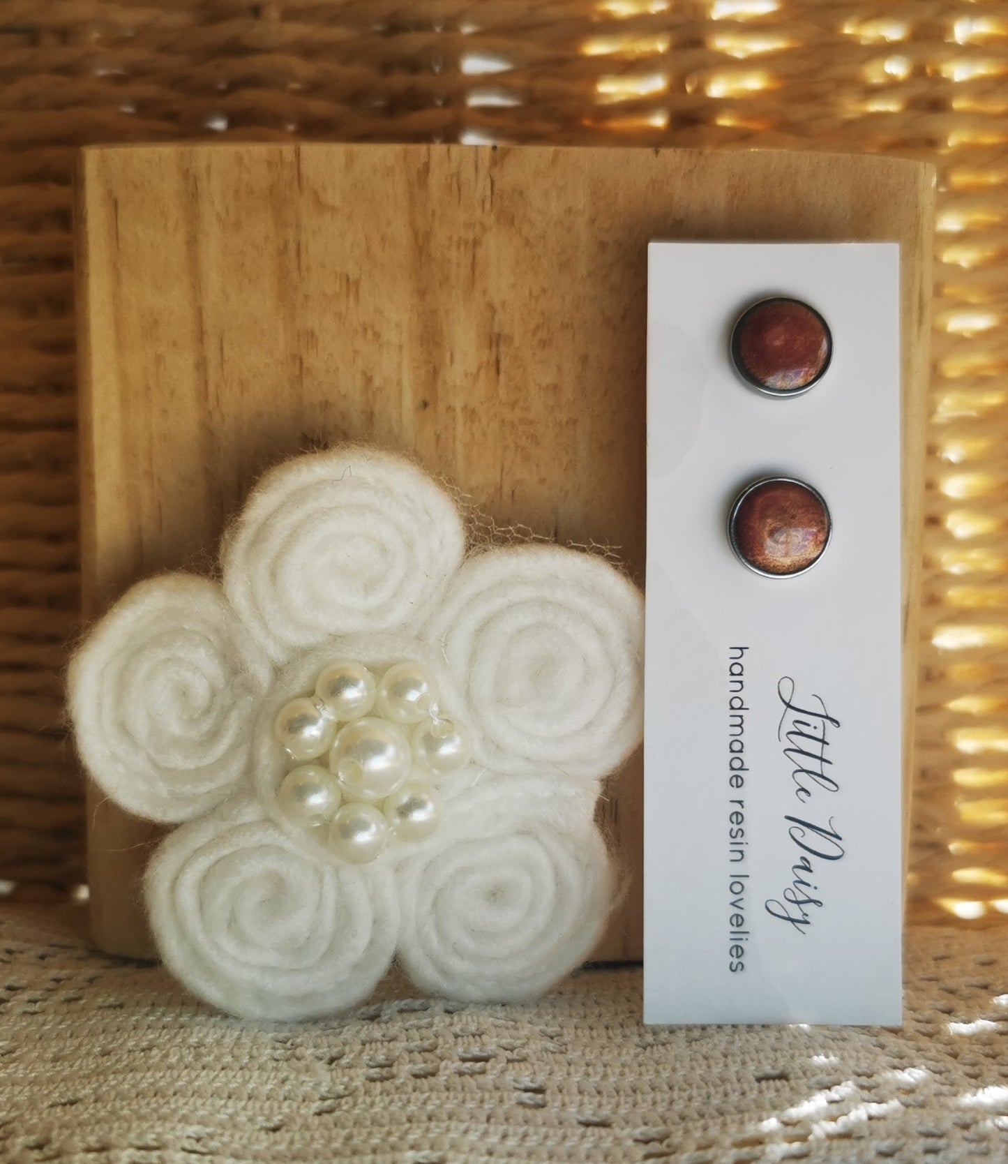 Toffee Bezel Stud Earrings