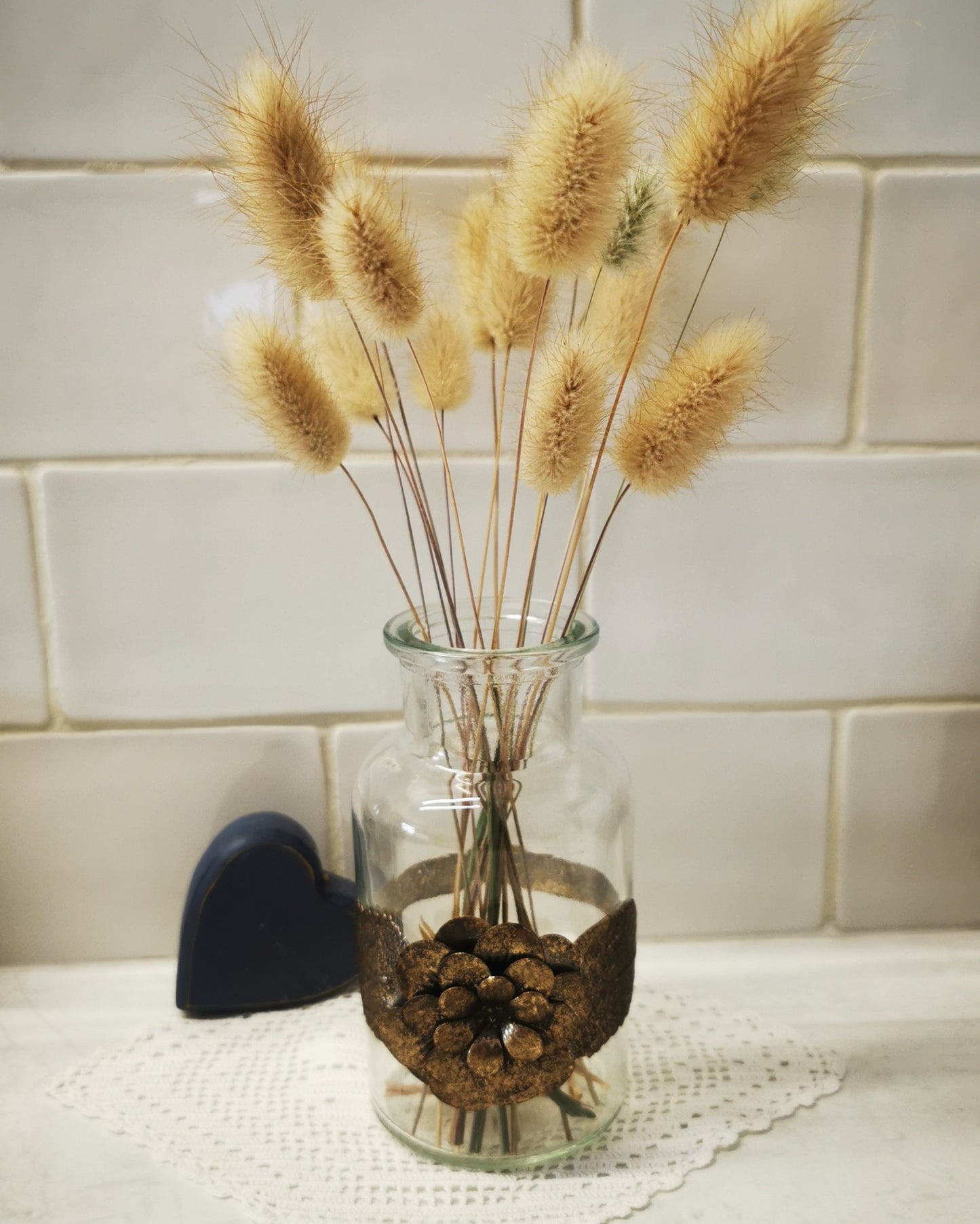 Homegrown Bunny Tails in Glass Deco Vase PICKUP ONLY
