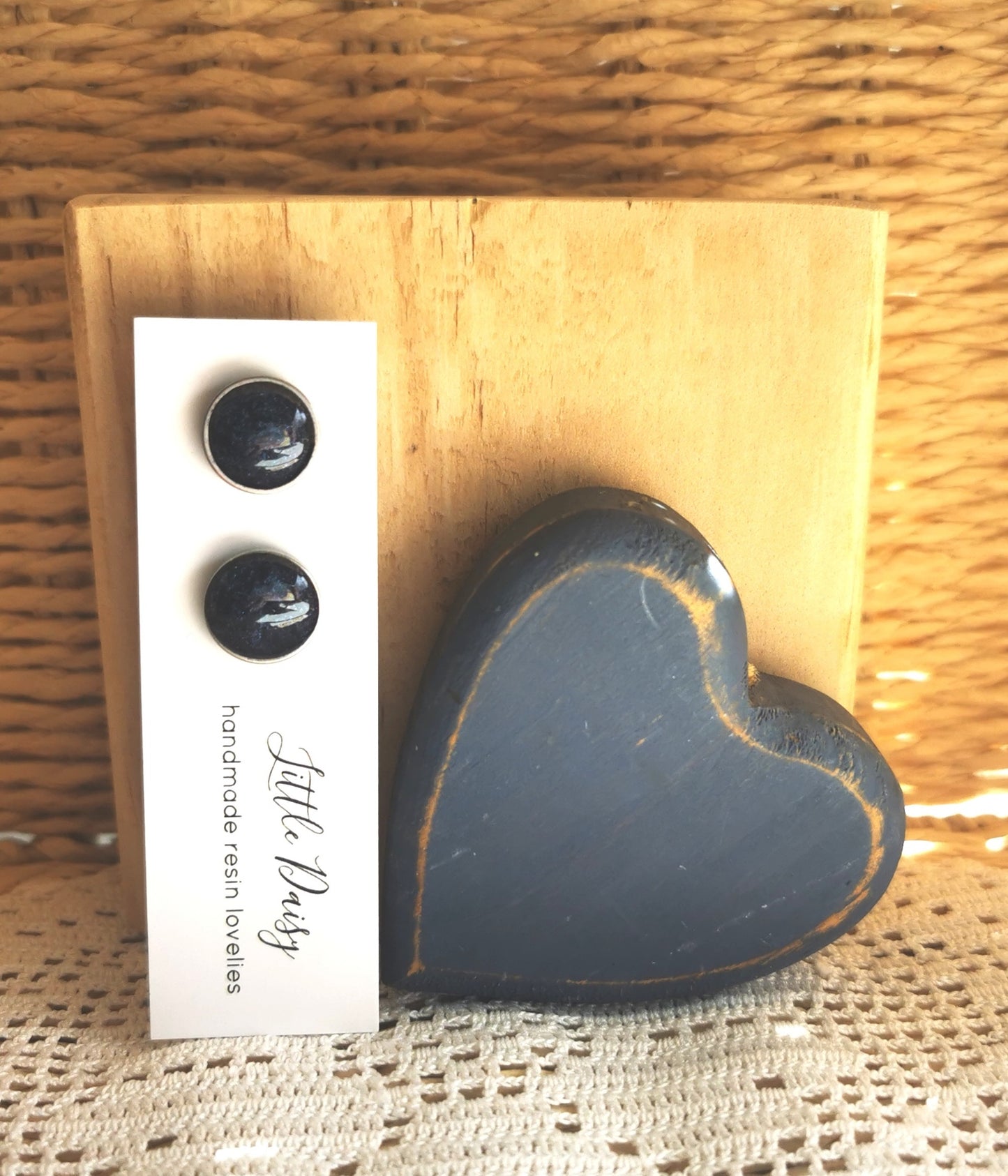 Violet Bezel Stud Earrings