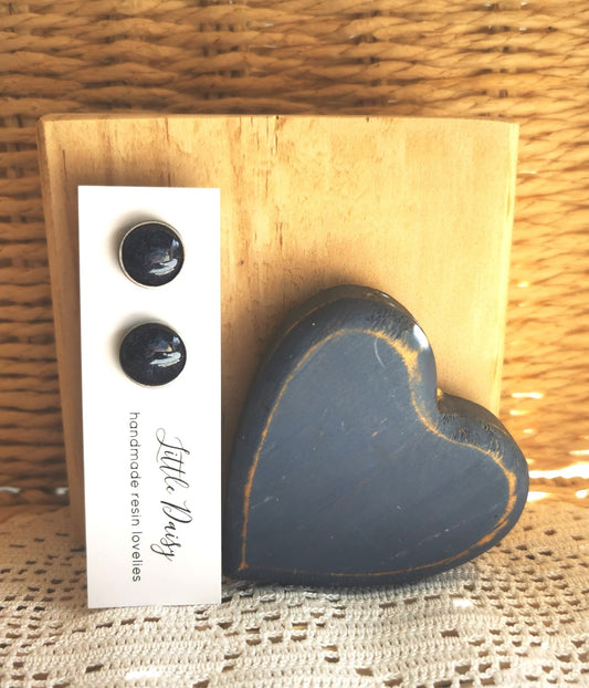 Violet Bezel Stud Earrings