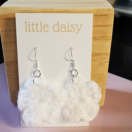 Crochet Flower Dangle Earrings