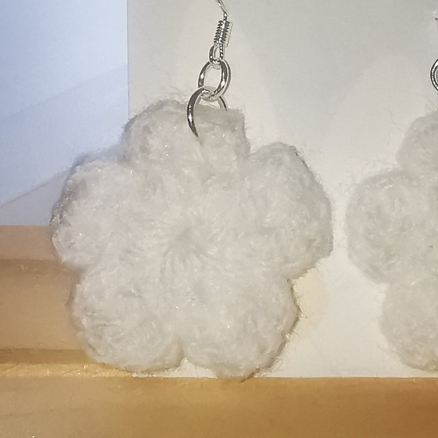 Crochet Flower Dangle Earrings